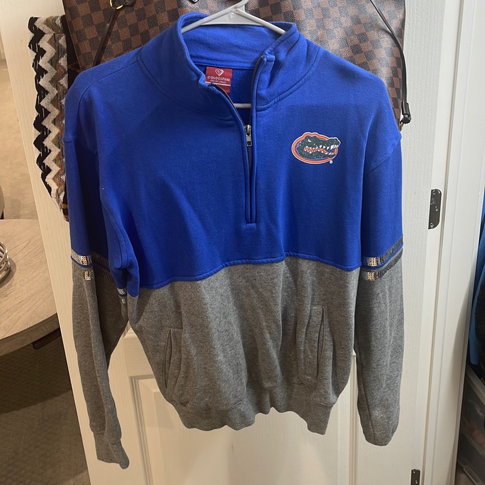 Small blue and grey UF half zip